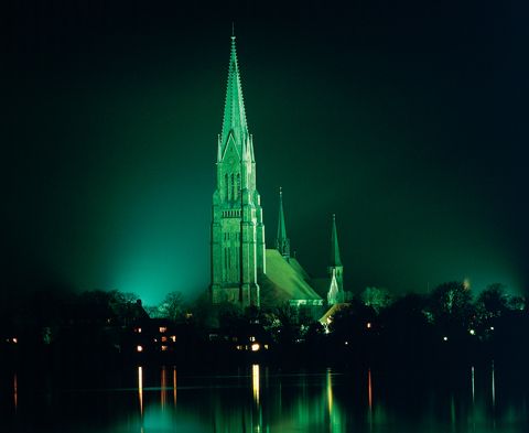 Sankt Petri Dom in Schleswig bei Nacht