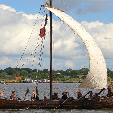 Wikingerschiff in Haithabu an der Schlei