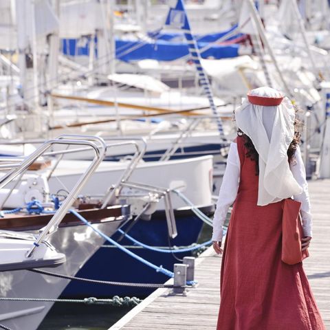 Kappeln Boote am Steg im Hafen