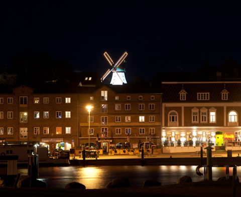 Mühle Amanda bei Nacht