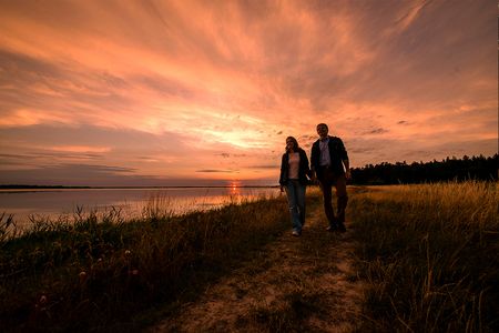 Wandern in der Abenddämmerung