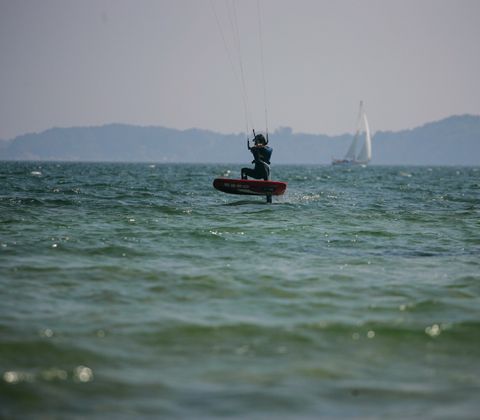 Kitesurfer auf der Schlei