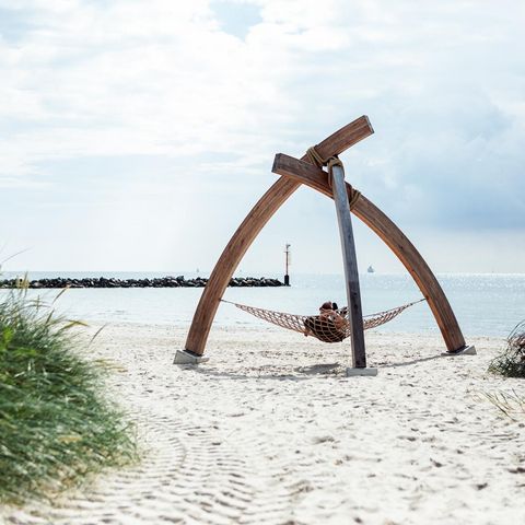 Netzausleger Damp am Fischerlegerstrand