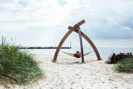 Netzausleger Damp am Fischerlegerstrand