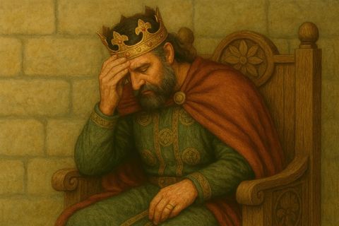 Heringszaun überforderter König KI-gemalt